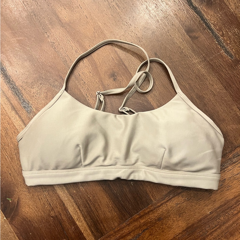 ALO Yoga Beige Strappy Sports Bra